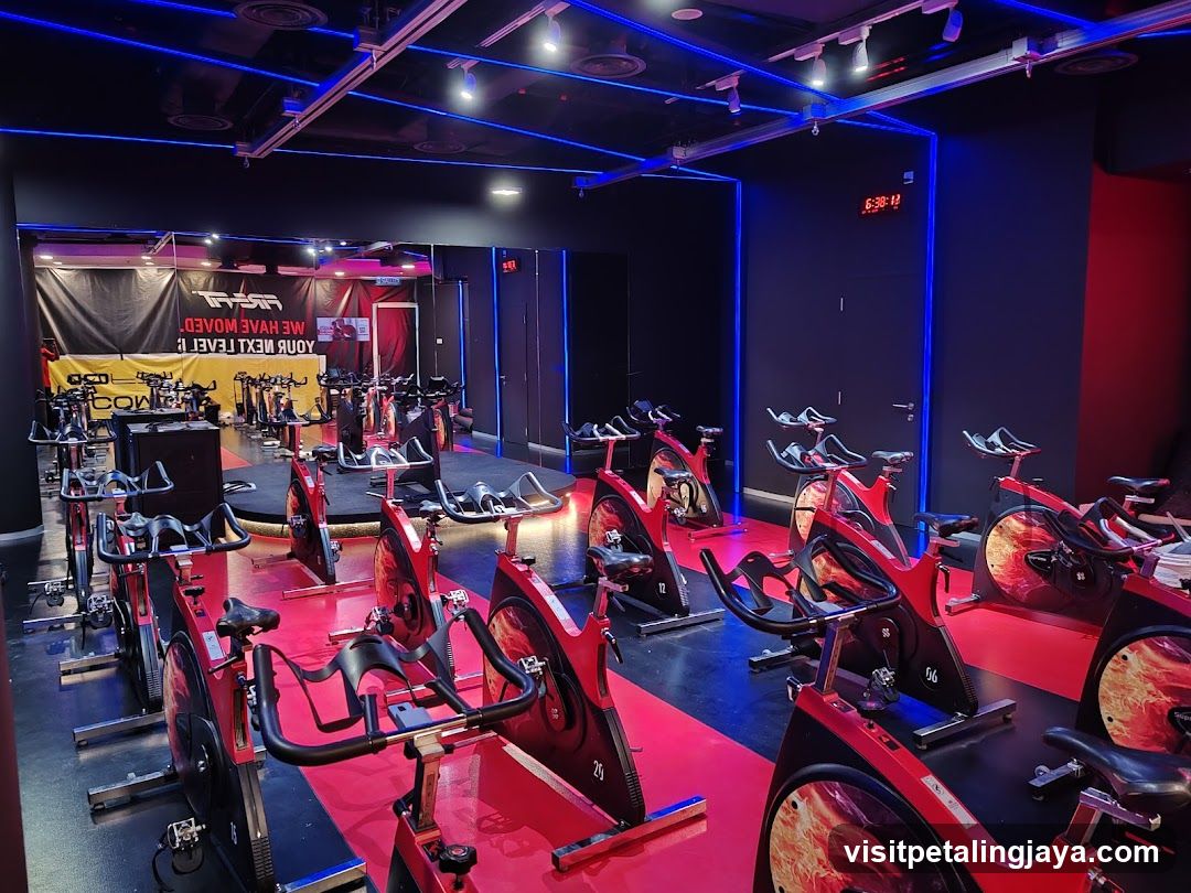 Gym Interior with Spin Bikes