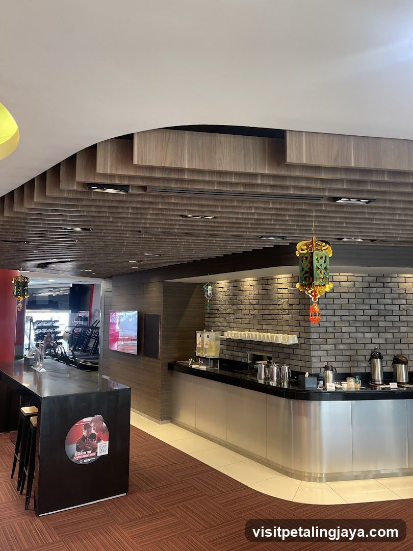 Interior of a modern cafe or hotel lobby