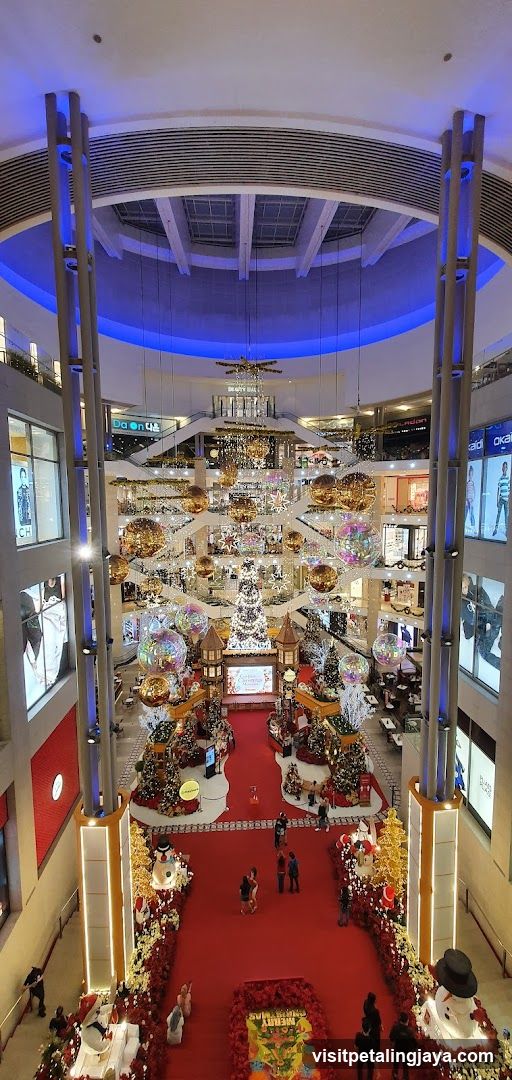 Christmas Decorated Shopping Mall Interior