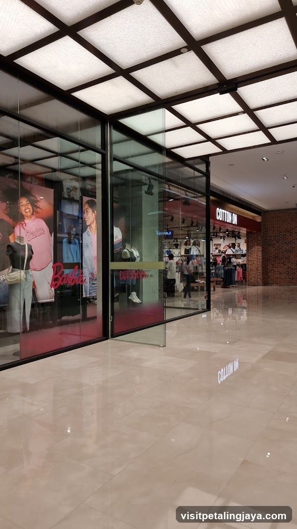 Shopping Mall Interior with Storefronts