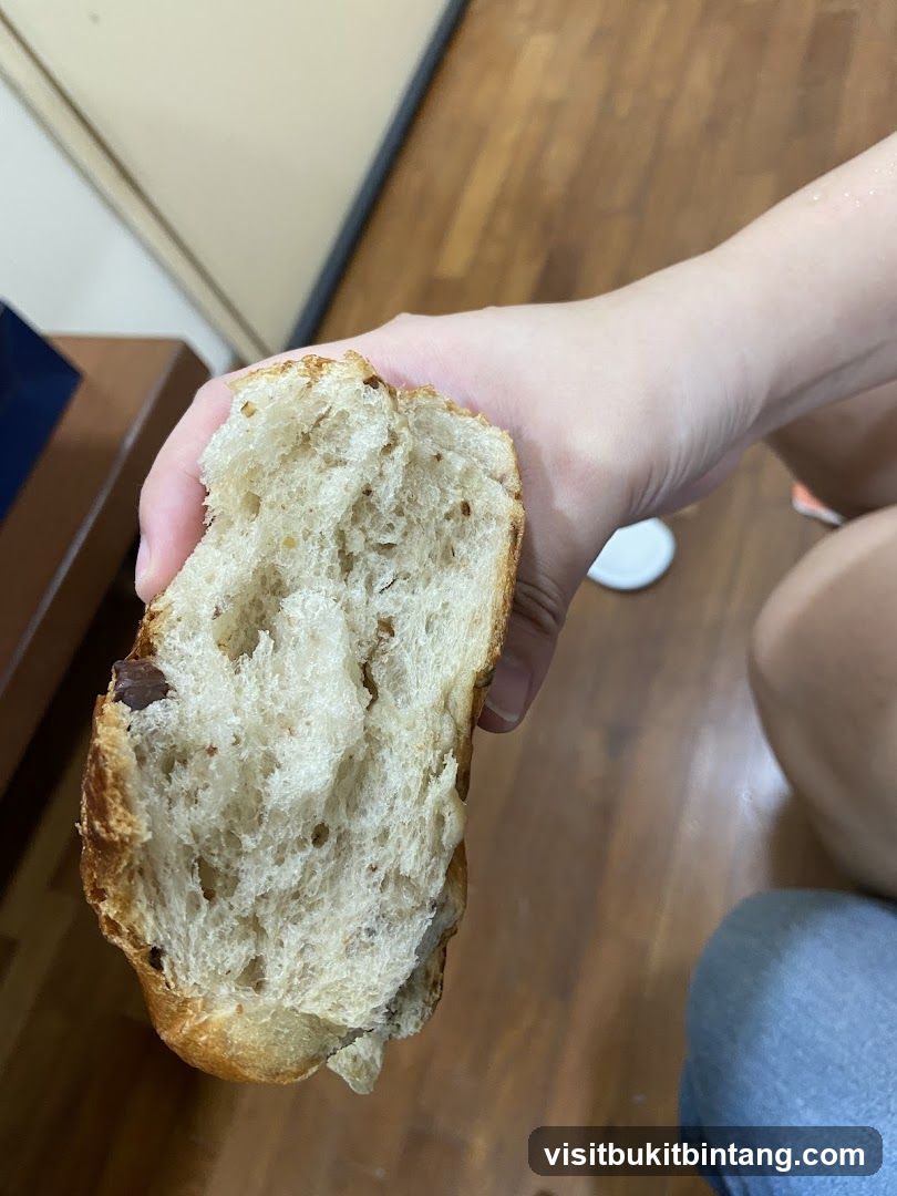 Close-up of a hand holding a piece of bread