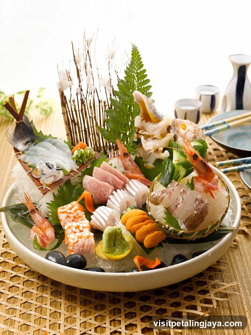 Sashimi Platter with Seafood and Vegetables