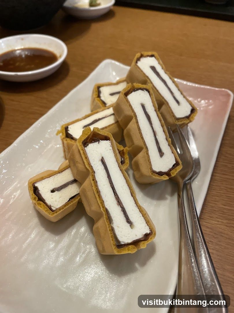 Dessert with Red Bean Paste and Cream
