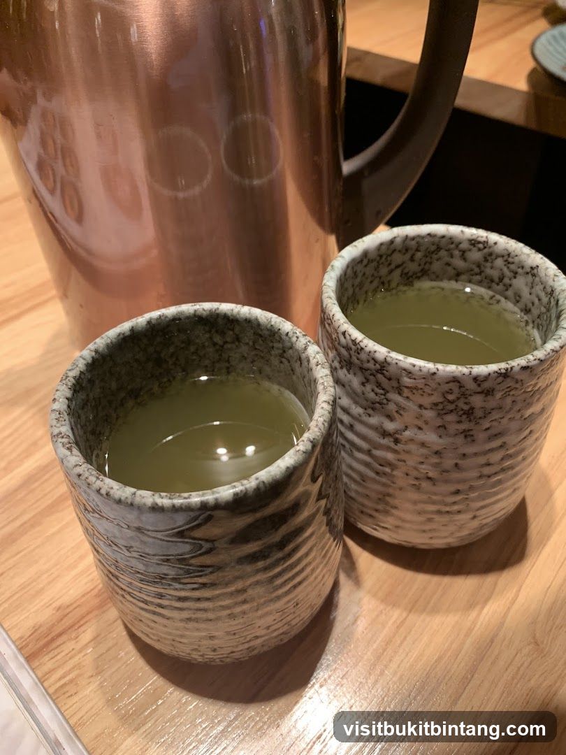 Two cups of green tea