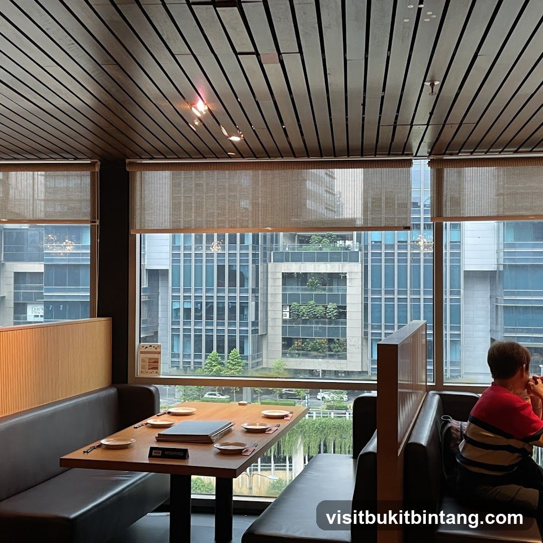 Restaurant Interior with City View