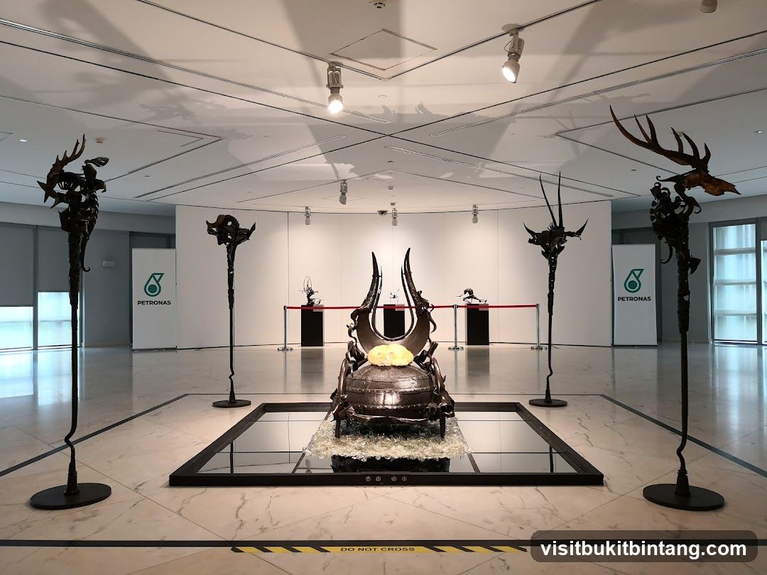 Art Exhibition with Sculptures and Petronas Banners