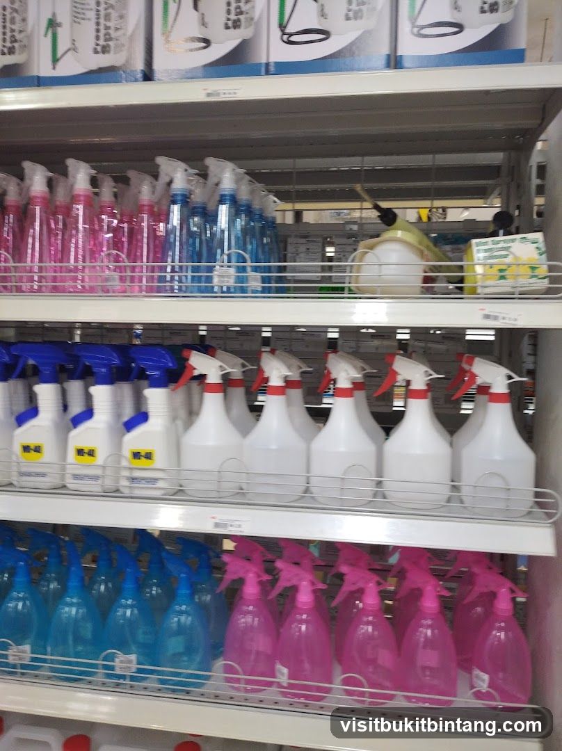 Spray Bottles on Shelves