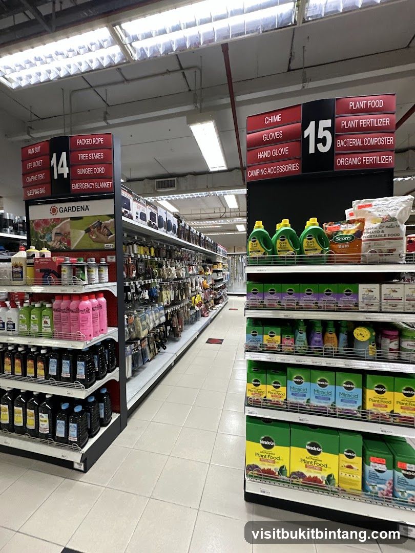 Store Aisles with Outdoor and Gardening Supplies