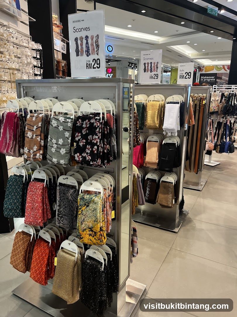 Scarves and Belts Display