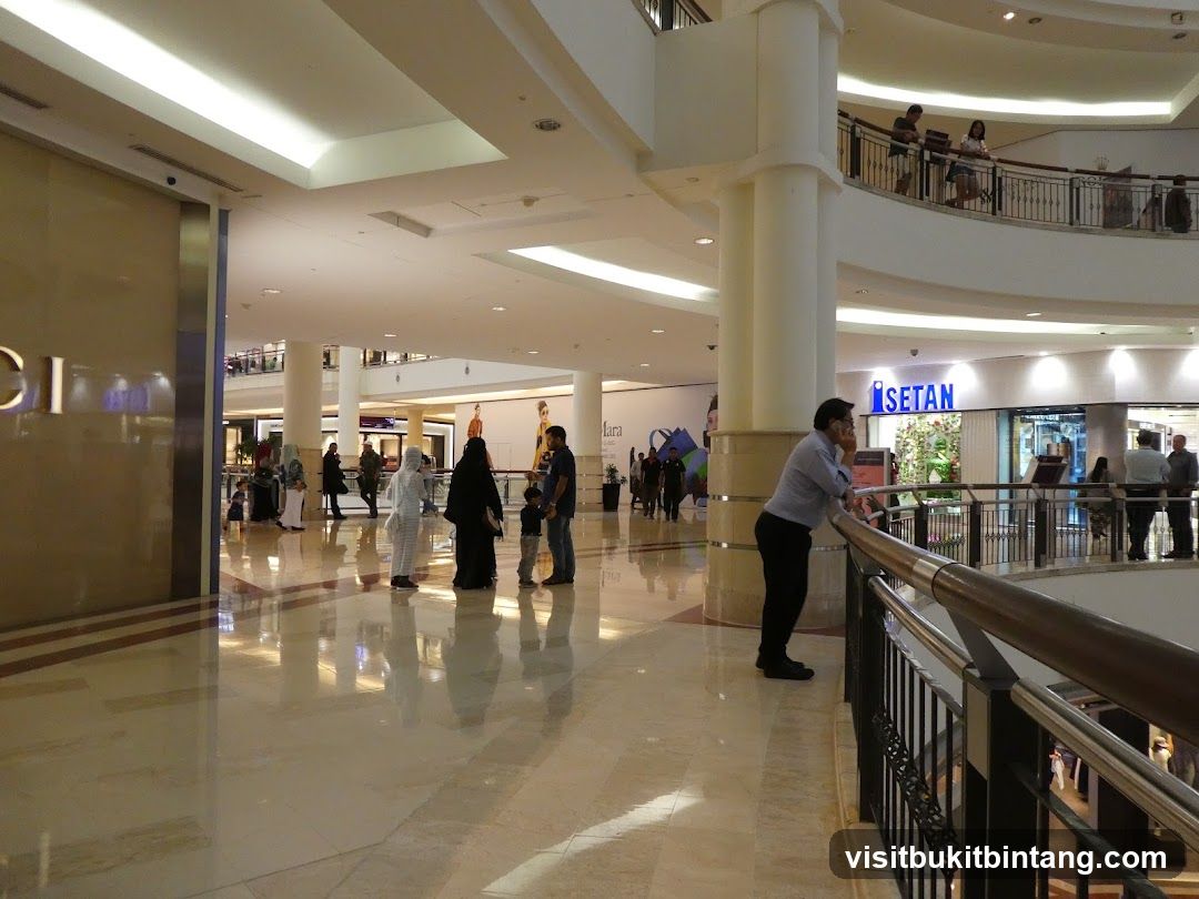Mall Interior with Shops and Shoppers