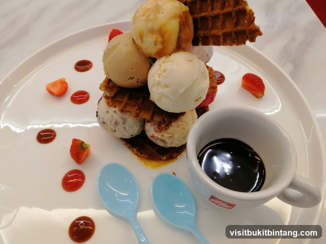 Ice Cream Waffle Dessert