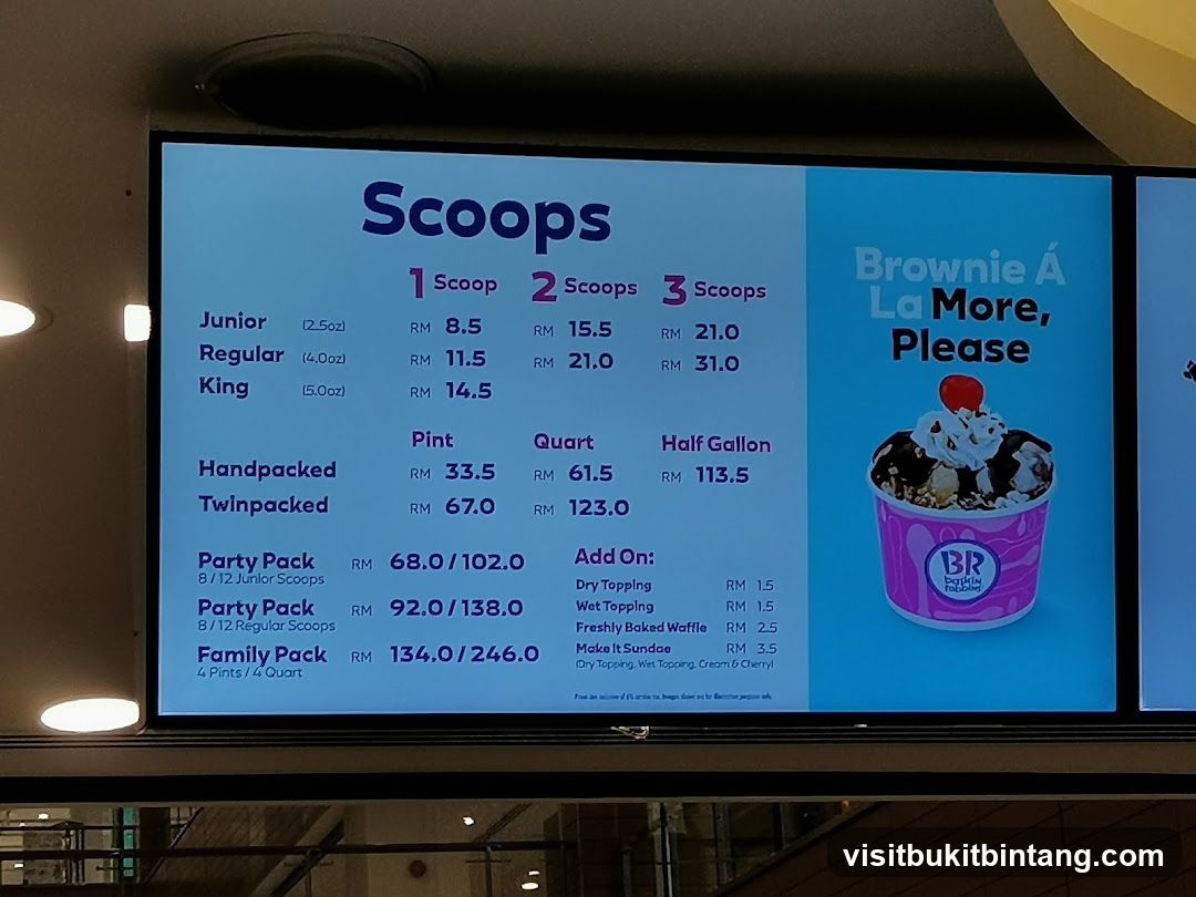 Scoops Menu