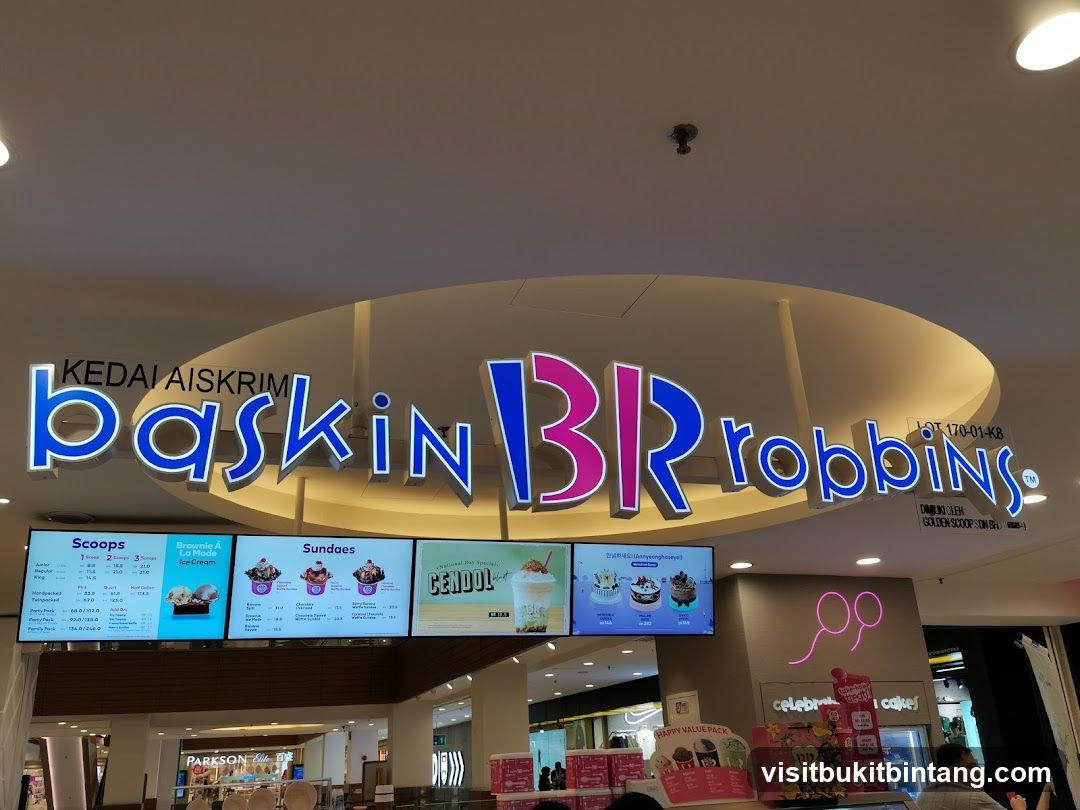 Baskin Robbins Storefront with Menu Displays