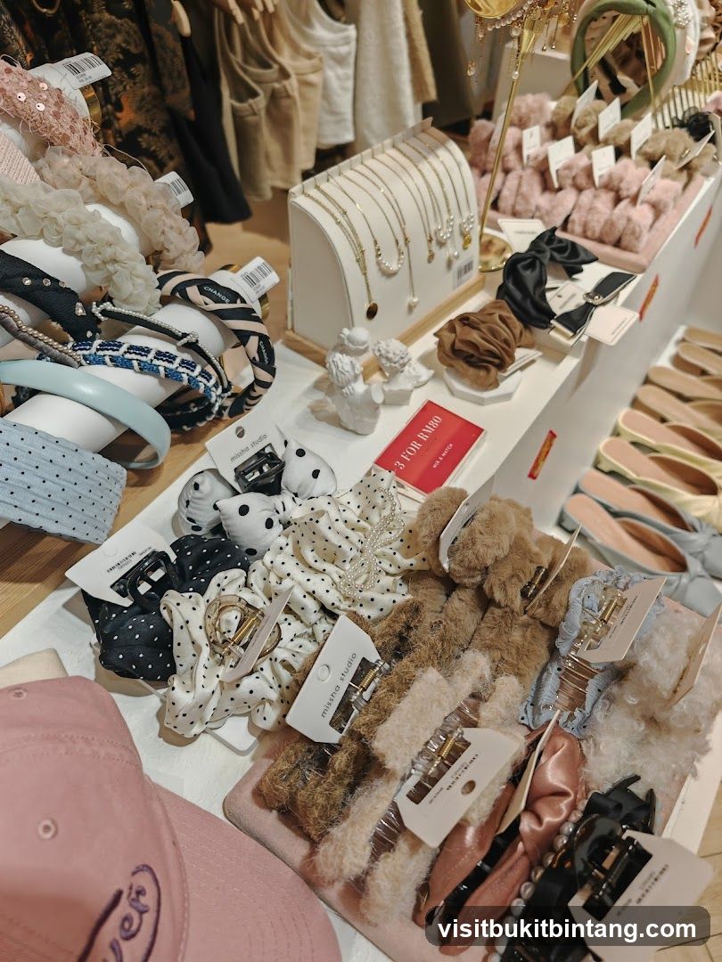 Assortment of hair accessories and jewelry