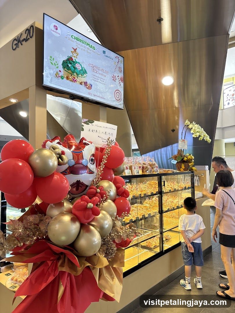 Bakery Store Interior with Christmas Display