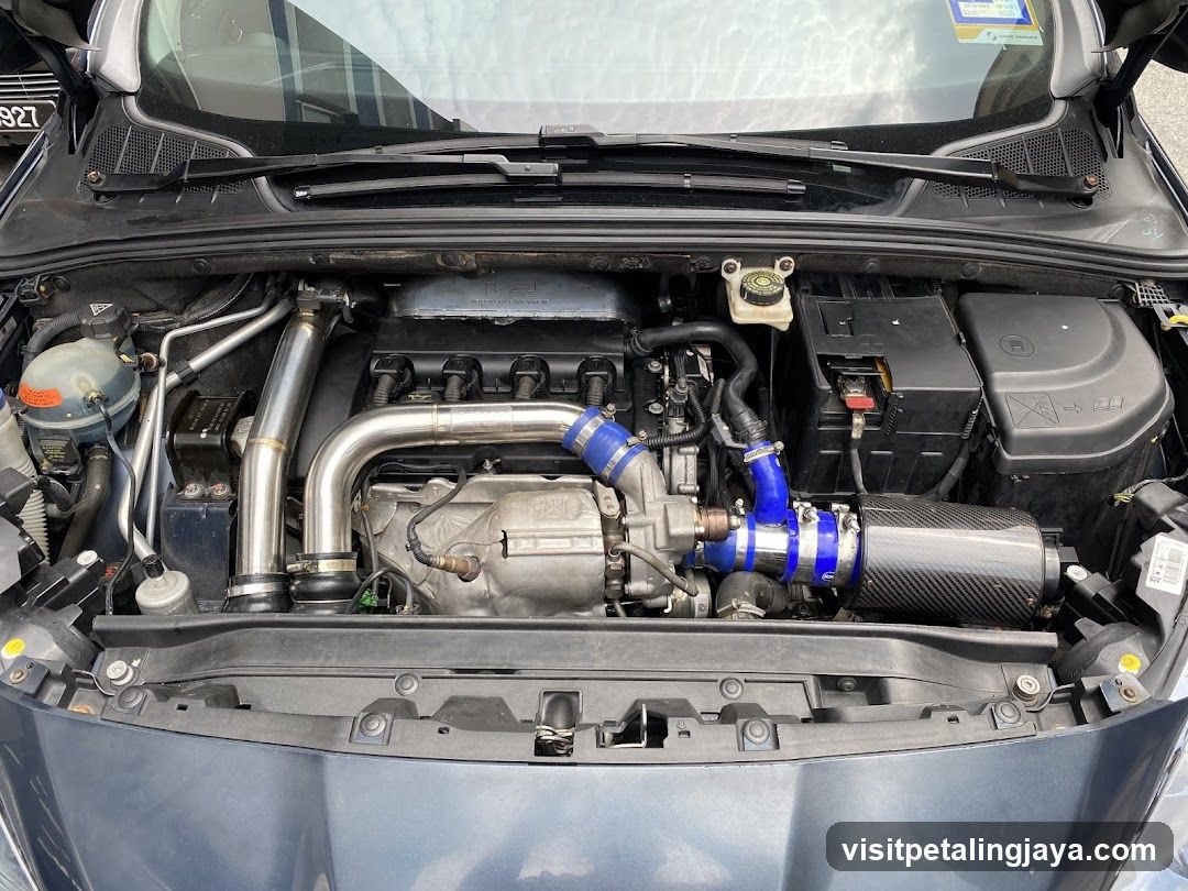 Car Engine Bay with Modifications