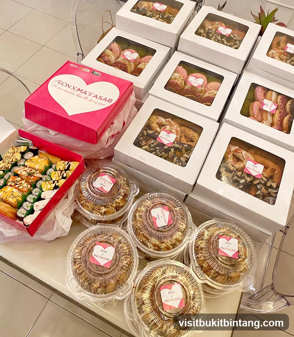 Assortment of Baked Goods and Sushi