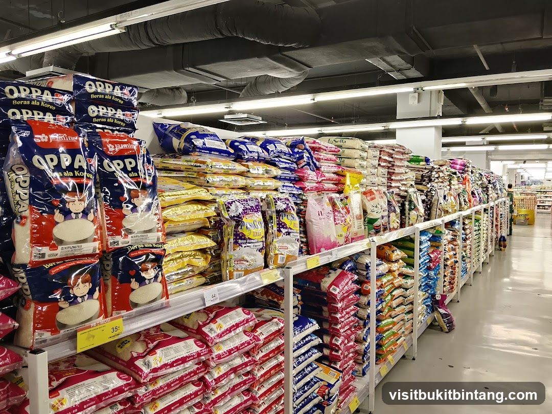 Rice Aisle in a Supermarket