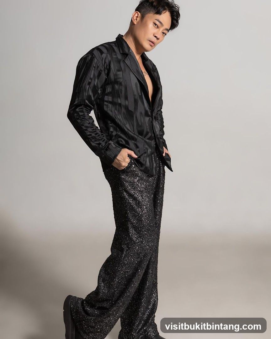 Man in Black Blazer and Sequined Pants