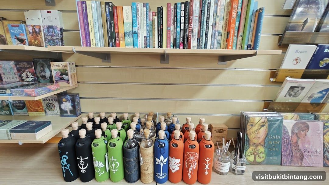 Books and bottles display