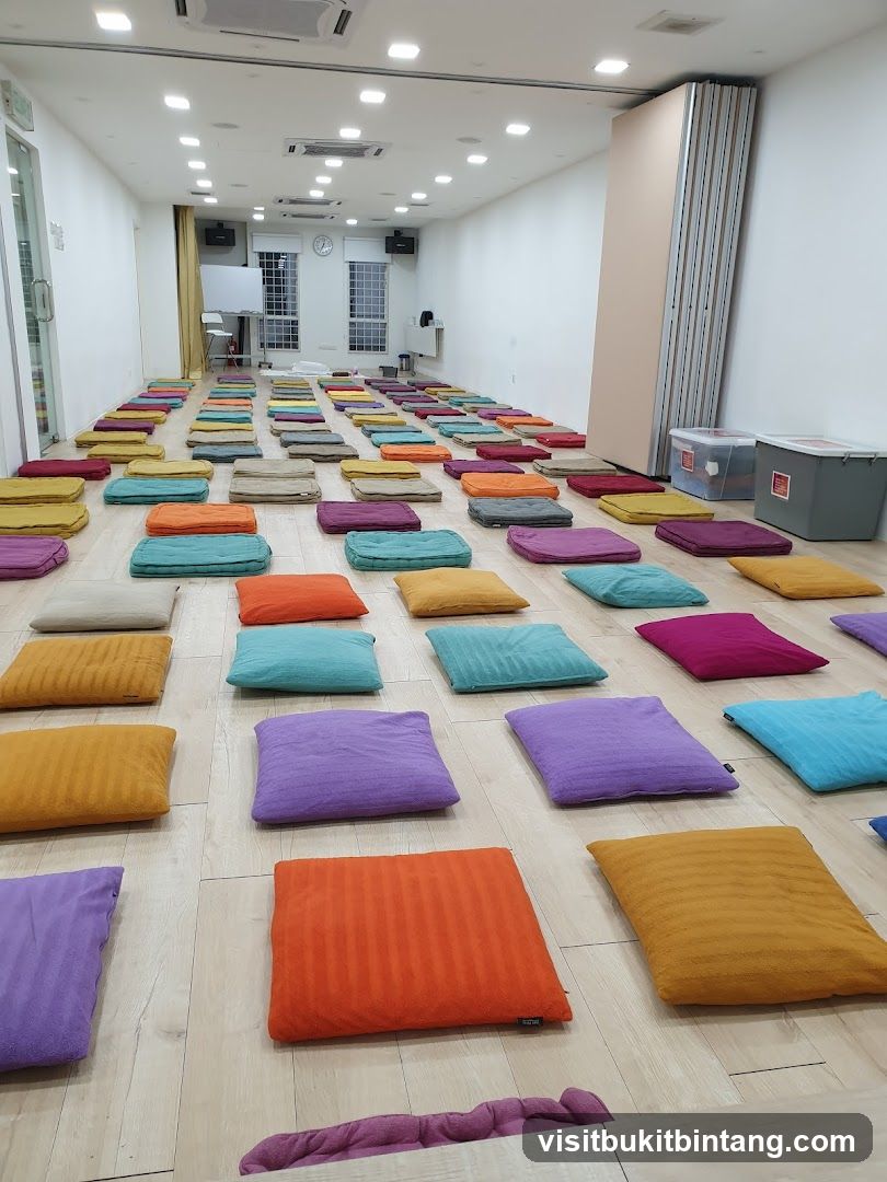 Meditation room with cushions