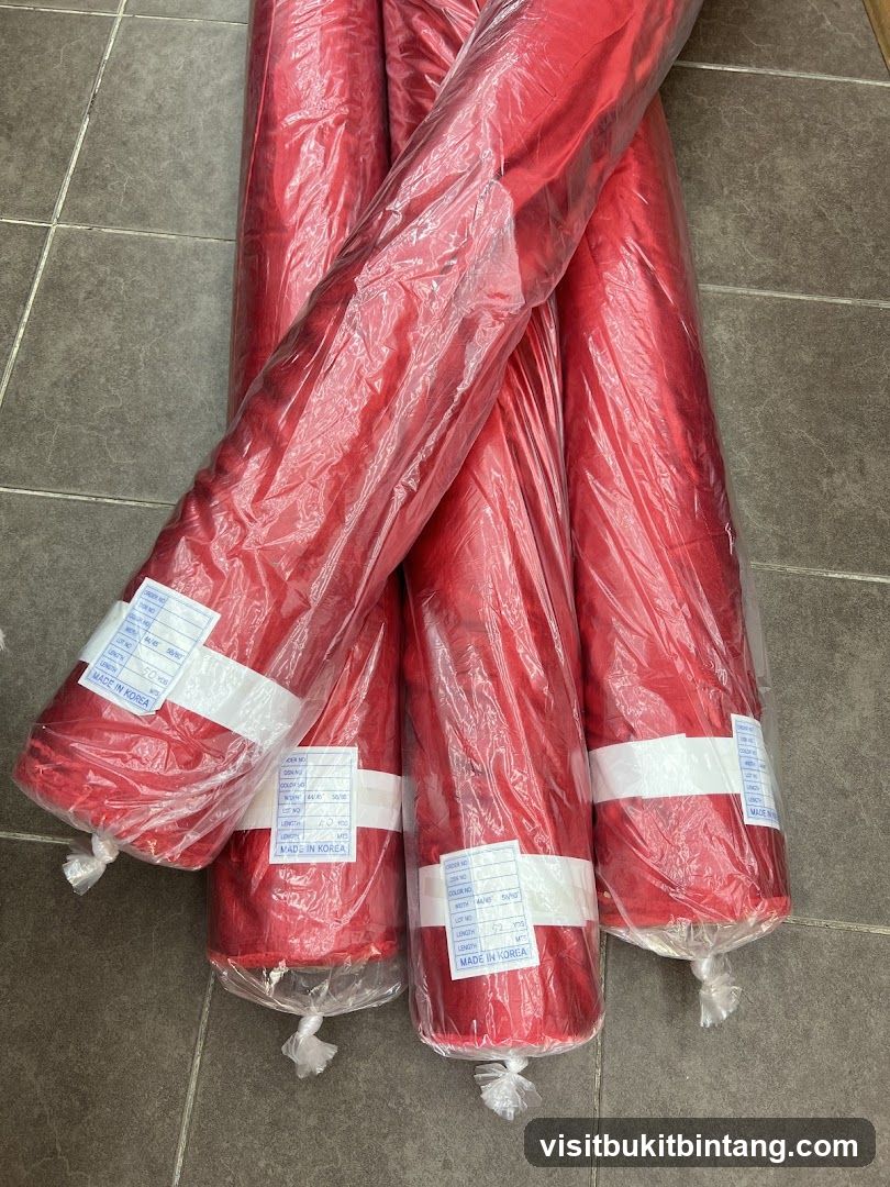 Red Fabric Rolls