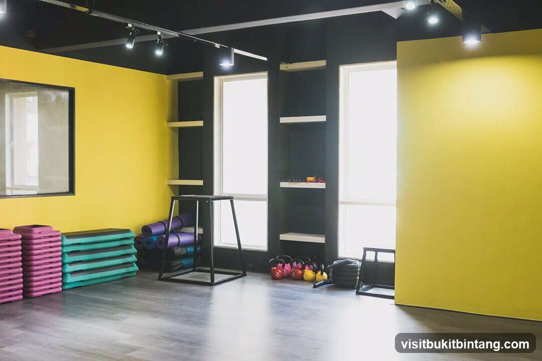 Gym Interior with Exercise Equipment