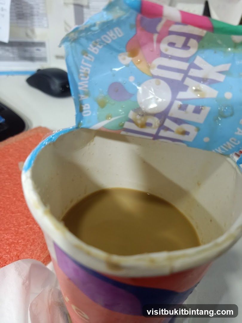Coffee in a branded cup