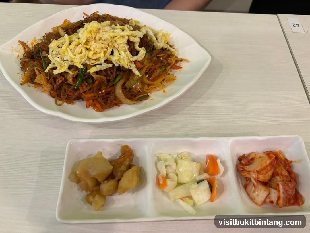 Korean Noodles with Side Dishes
