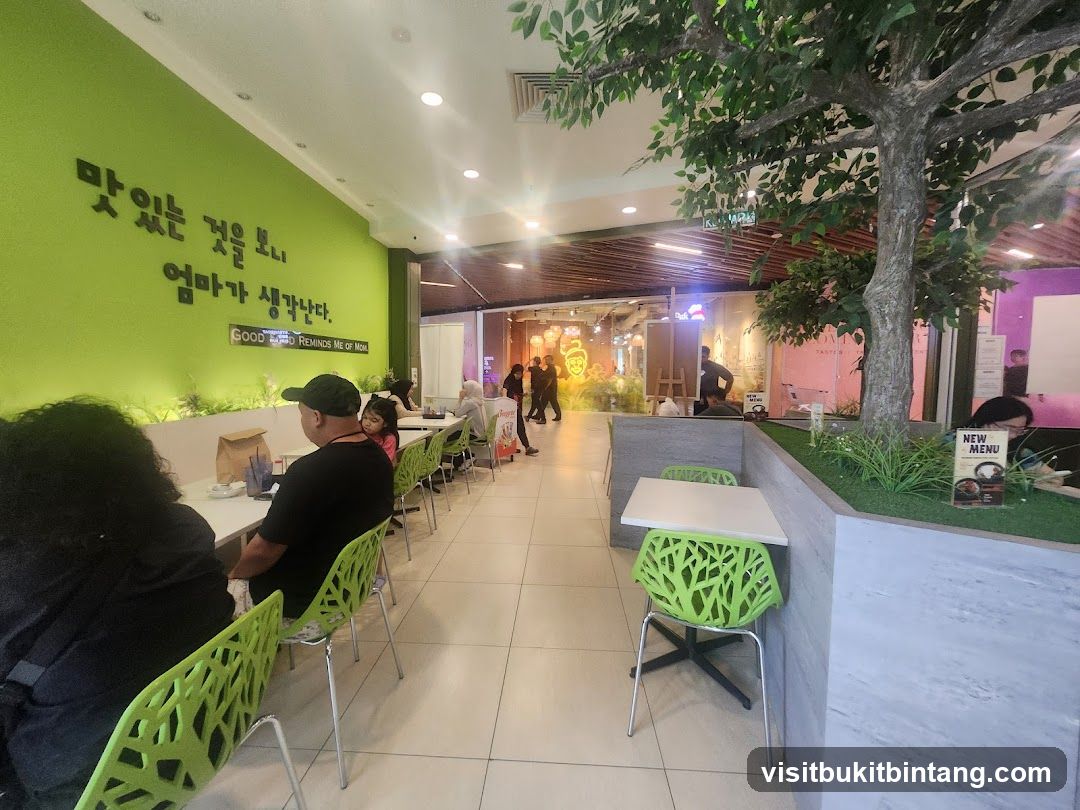 Restaurant Interior with Korean Text