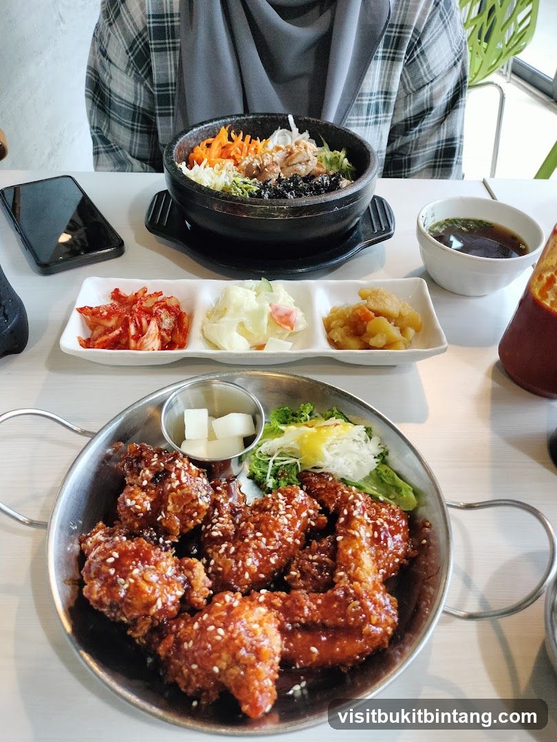 Korean Fried Chicken and Bibimbap