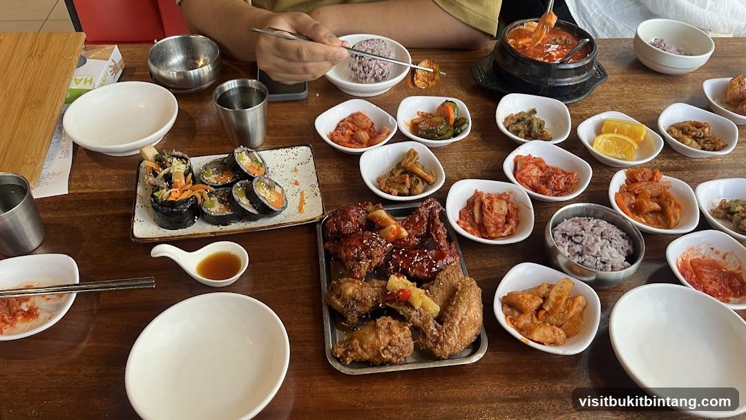 Korean Meal with Various Side Dishes