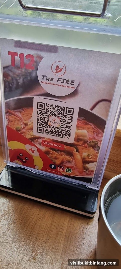 The Fire Authentic Korean Restaurant Menu Stand
