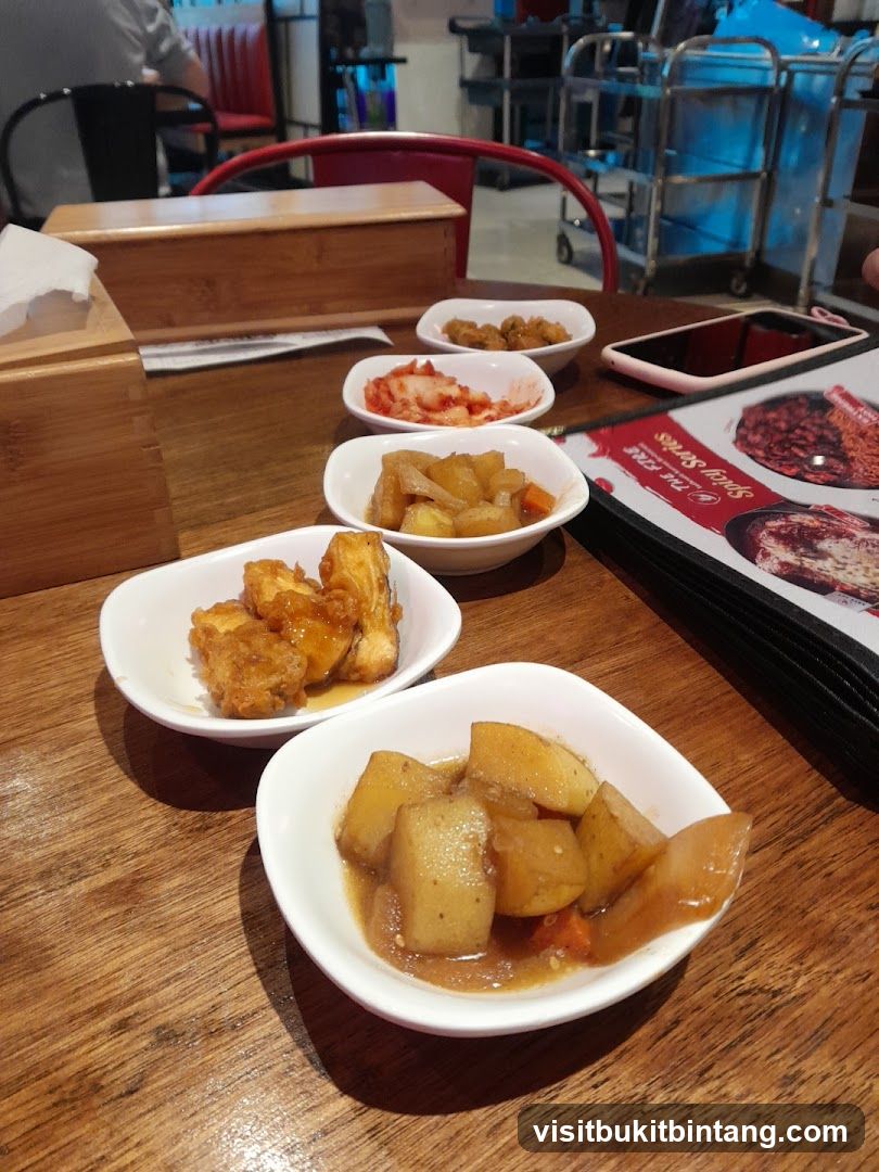 Small dishes of food on a table