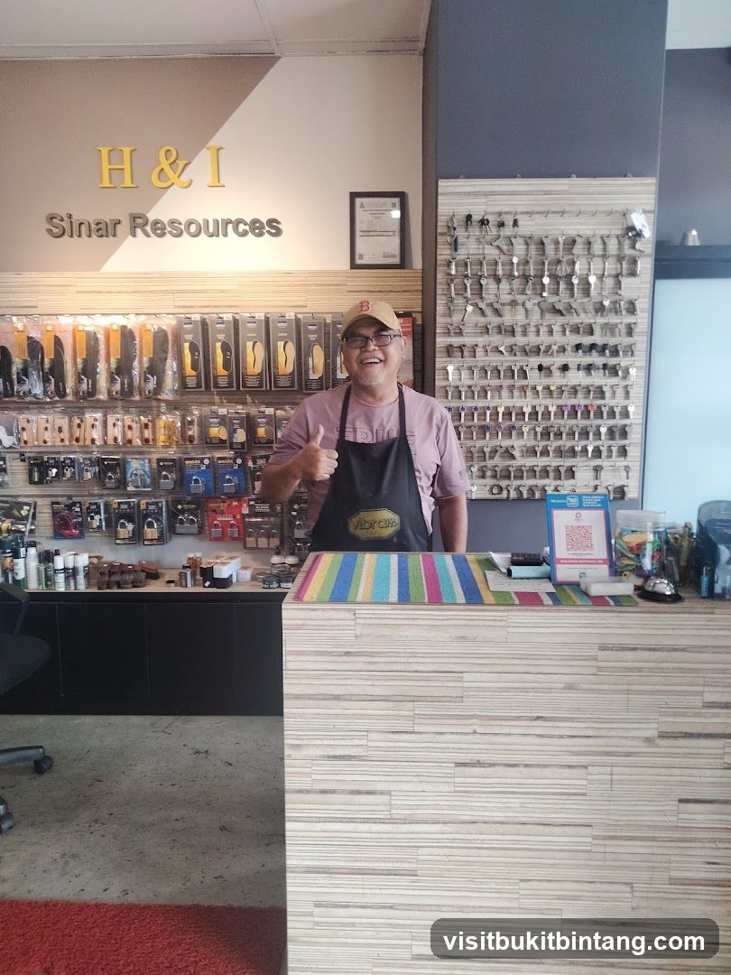 Man giving a thumbs up in a shop