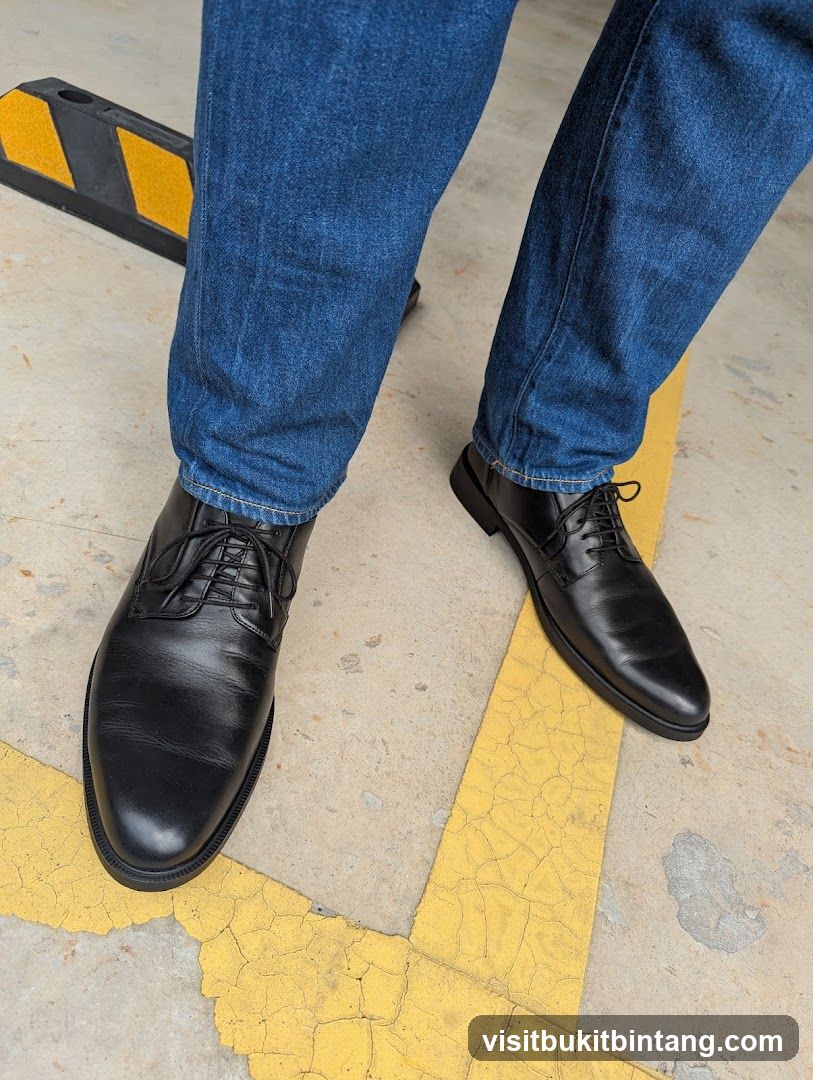 Black Leather Dress Shoes and Jeans