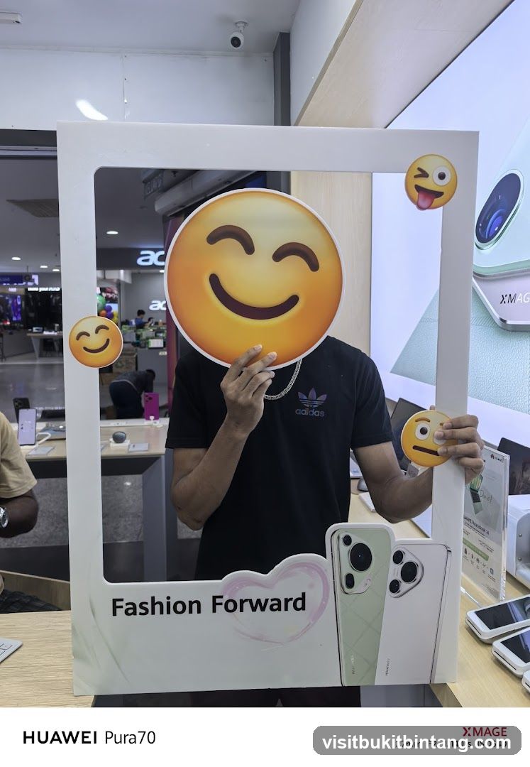 Photo Booth Frame with Emojis and Phone Advertisement