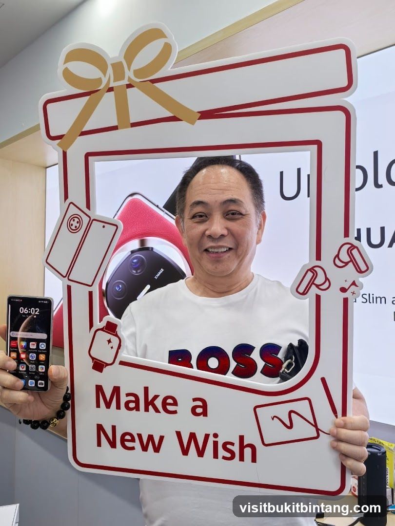 Man holding a promotional frame