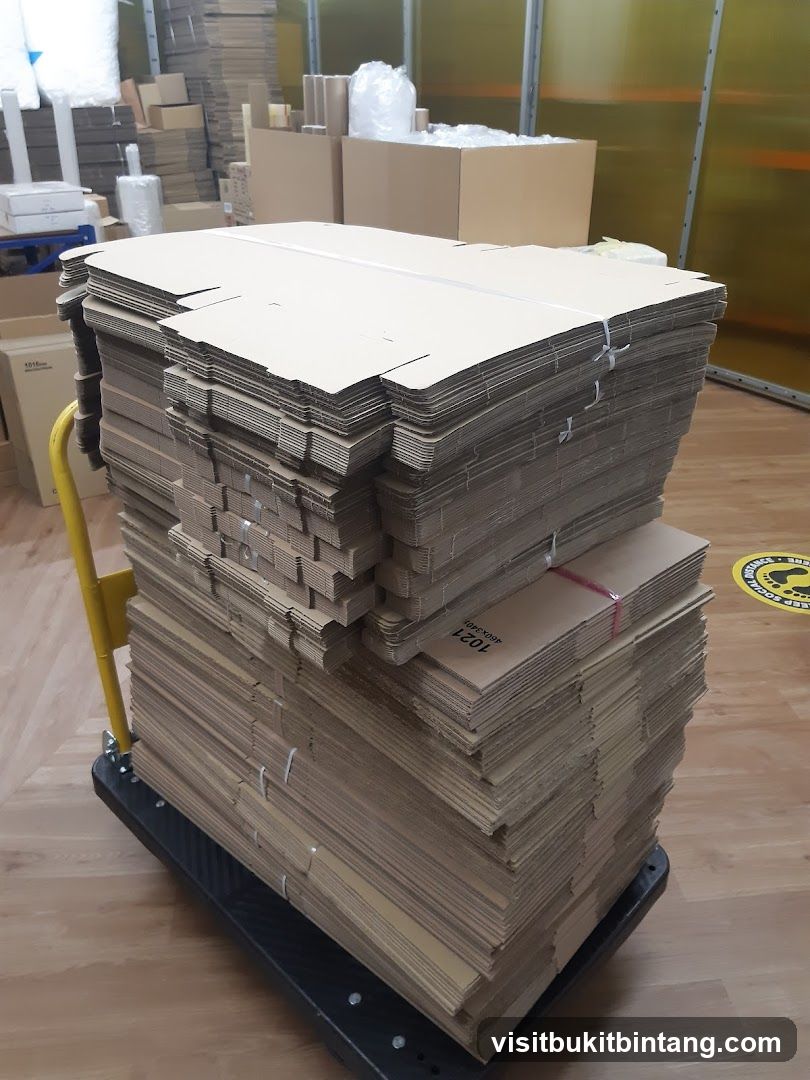 Stacks of Cardboard Boxes on a Cart
