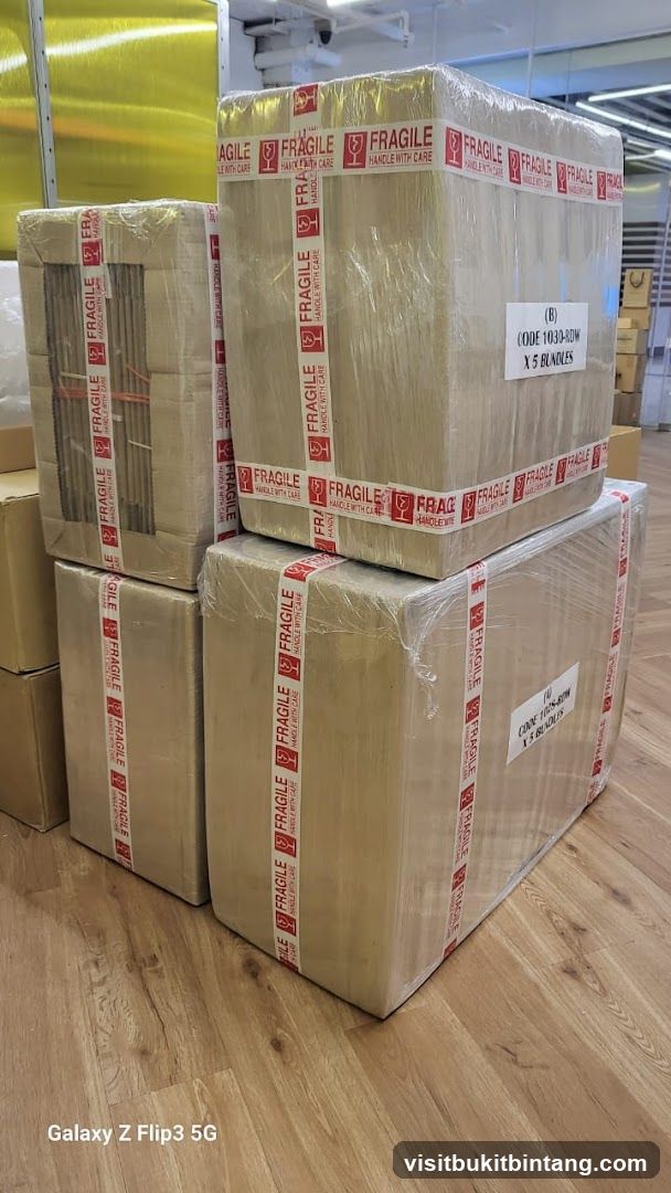 Stacked Boxes with Fragile Tape