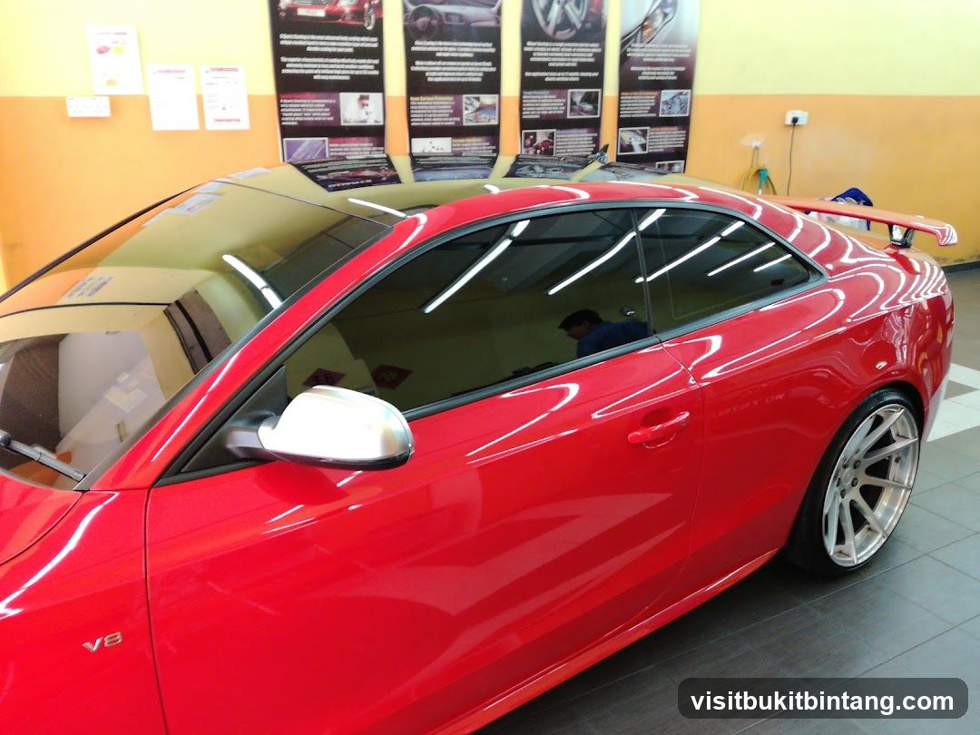Red Sports Car with Tinted Windows