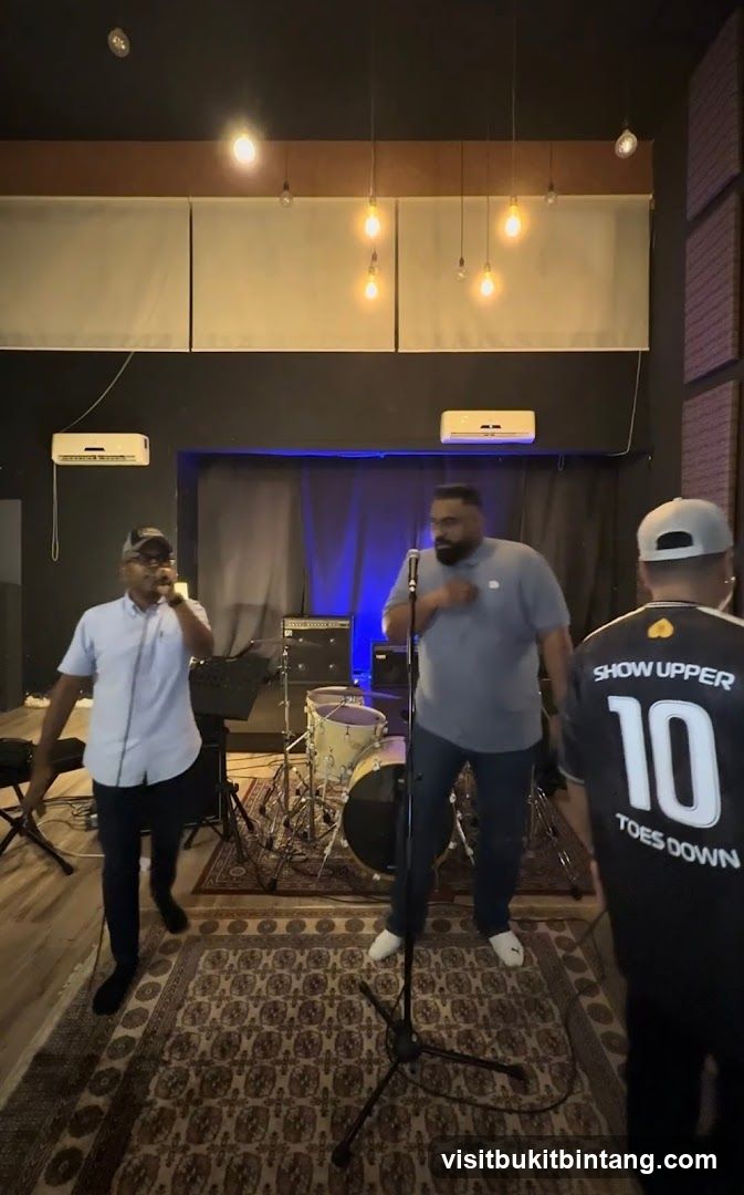 Musicians performing in a studio