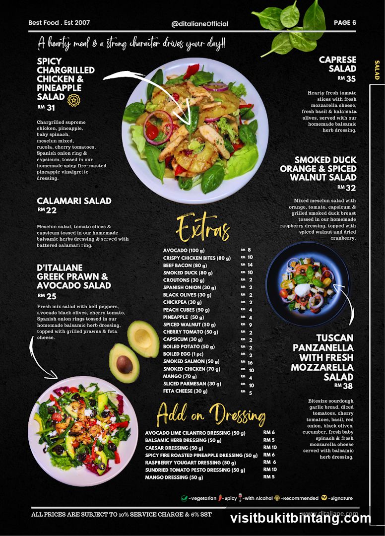 D'Italiane Menu