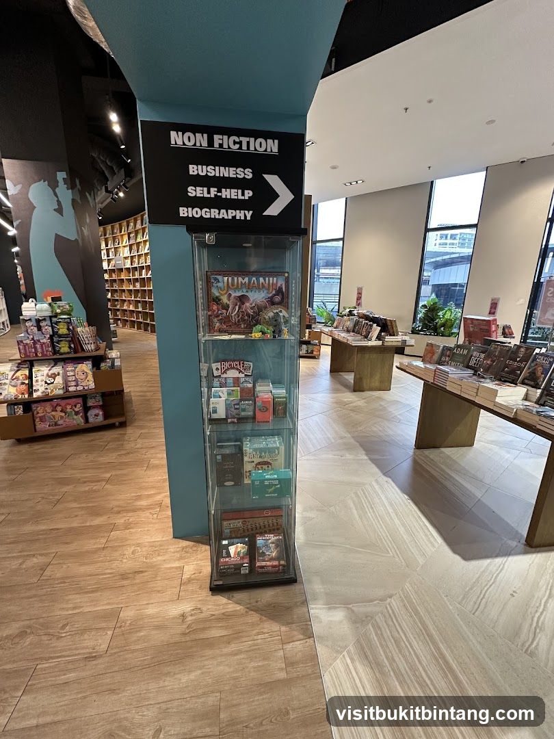 Bookstore Interior with Non-Fiction Section Sign