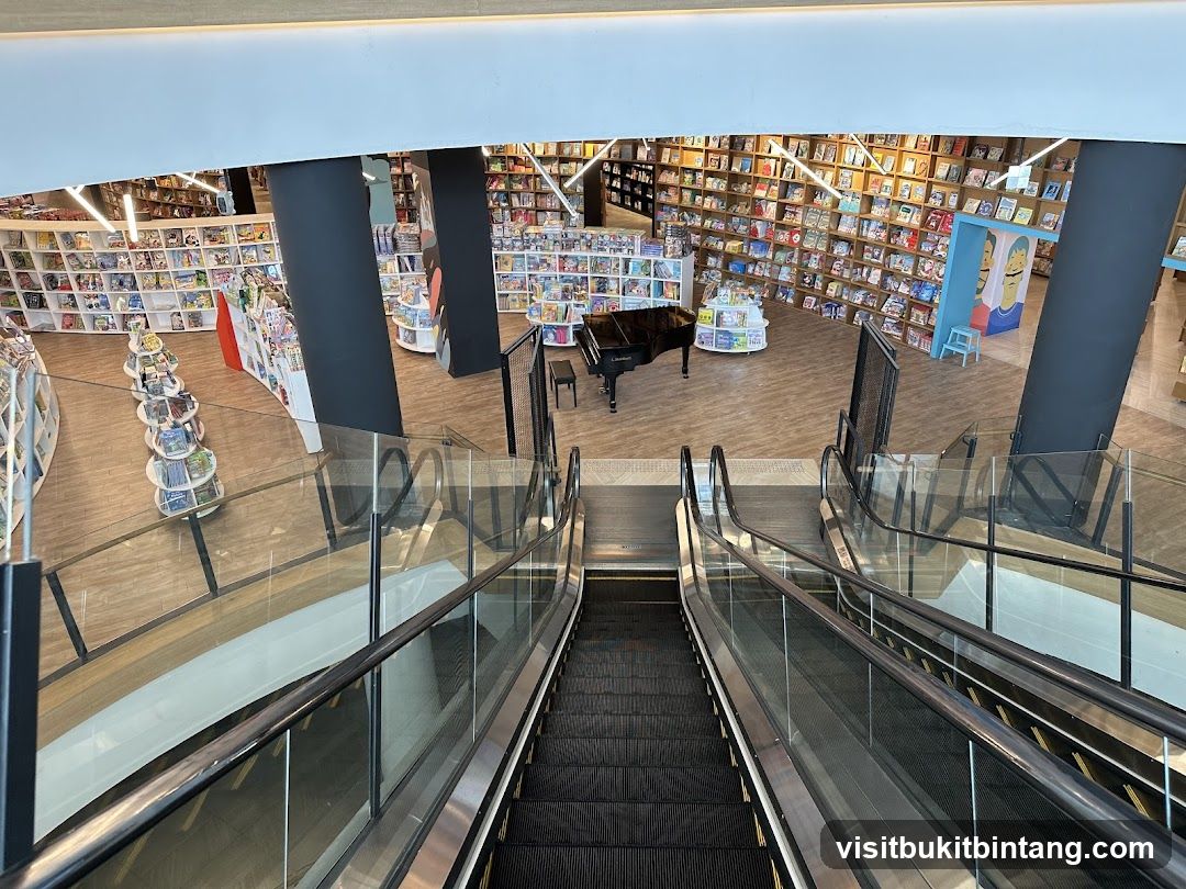 Bookstore Interior with Escalators