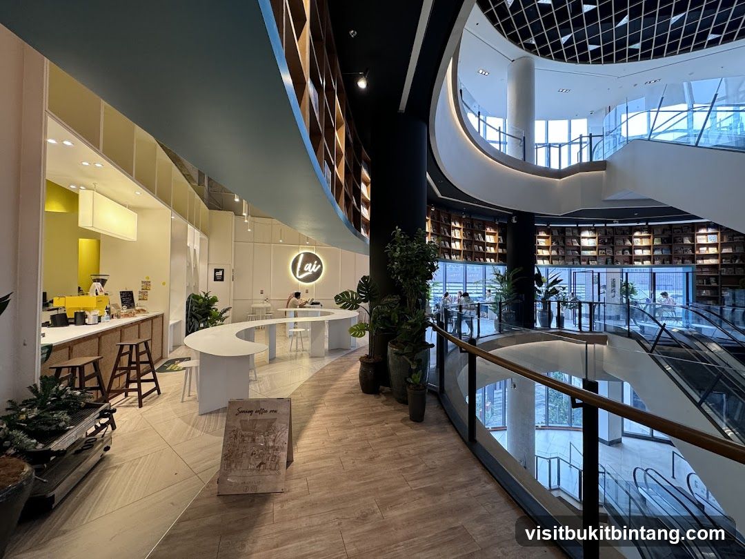 Modern Cafe and Bookstore Interior