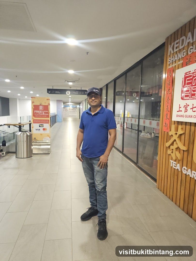 Man Standing in Mall Corridor