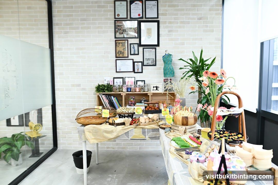 Buffet Table with Food and Decorations
