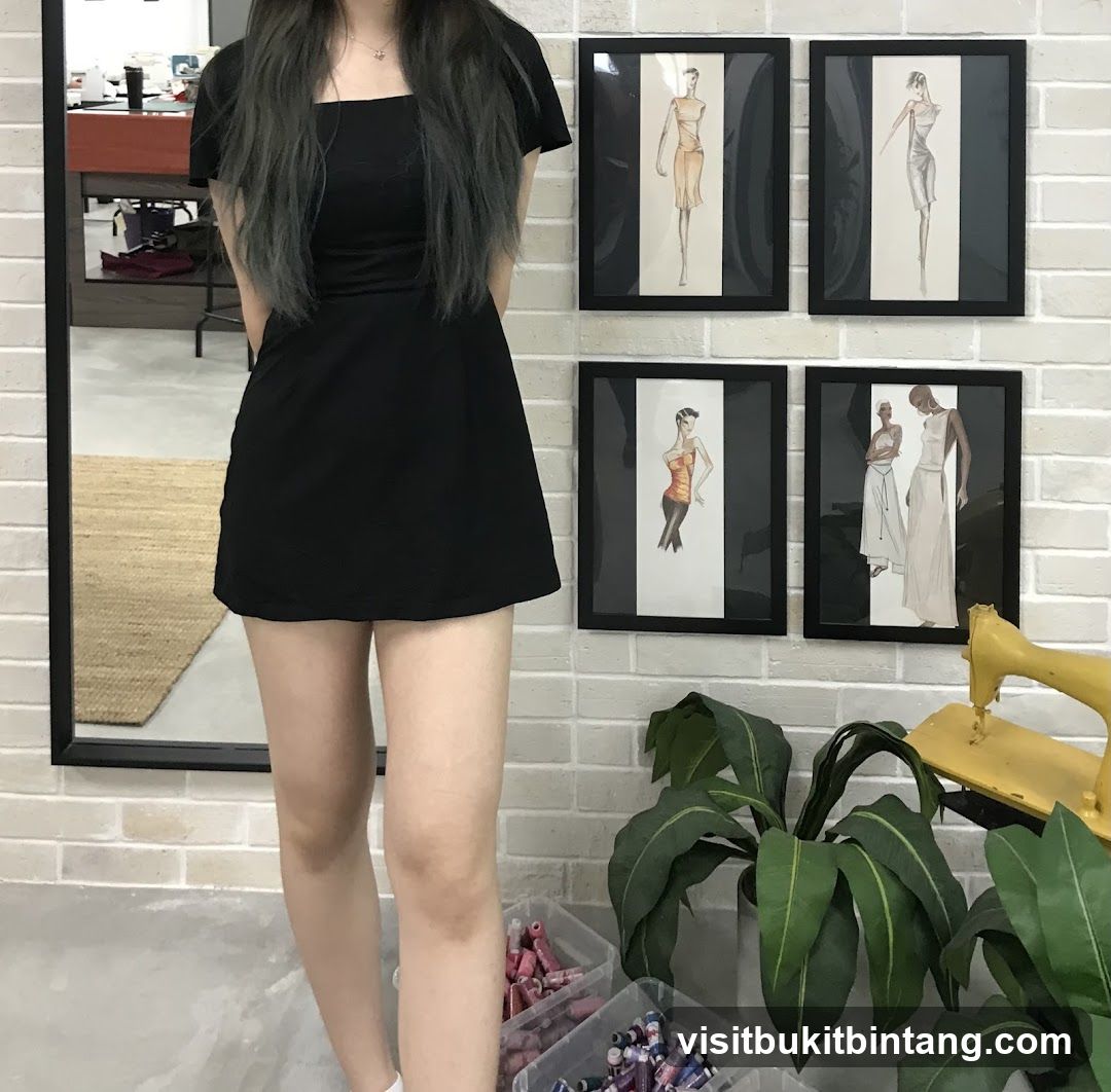 Fashion sketches and sewing machine