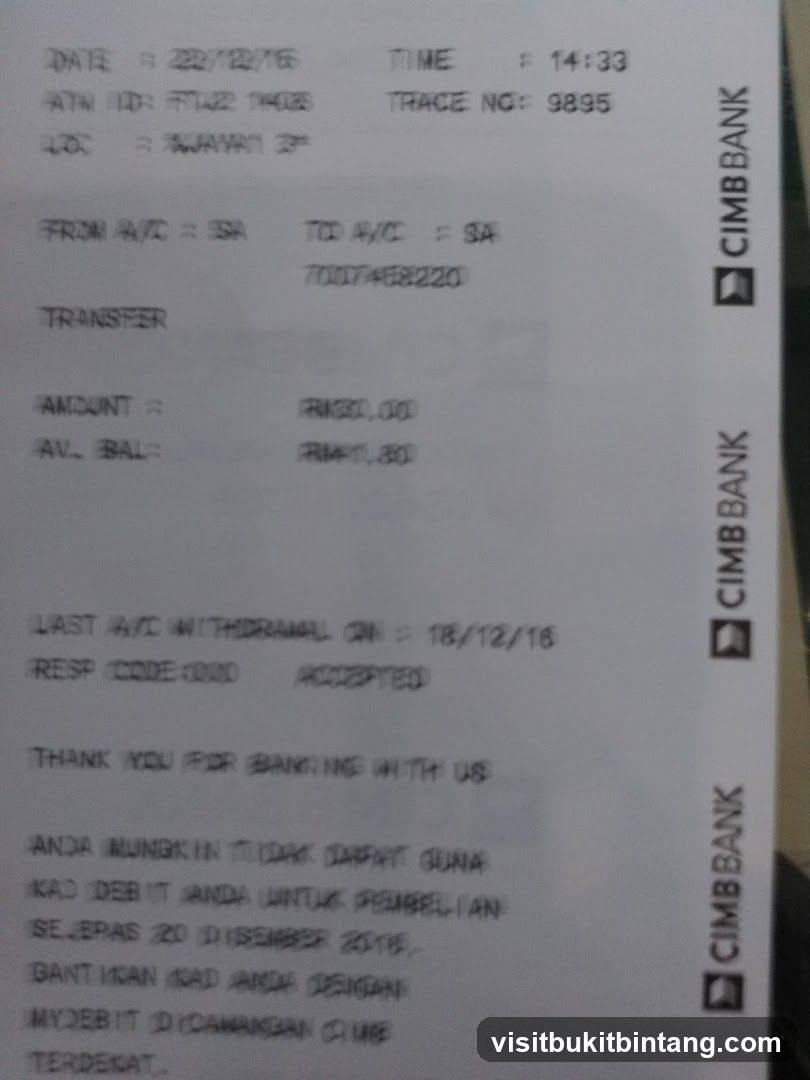 Bank Transaction Slip